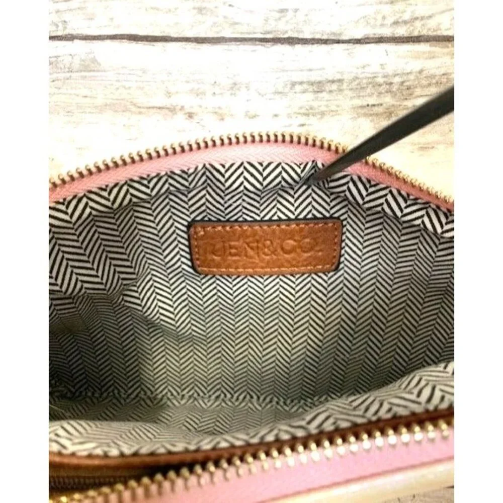 Jen & Co Vegan Leather Coral Yellow Crossbody Clutch with Detachable Straps‎